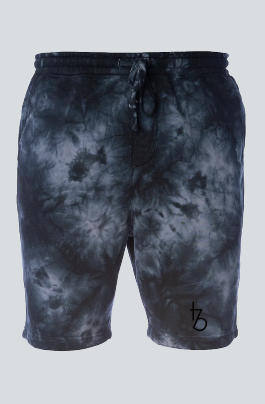 Black Tie Dye Fleece Shorts