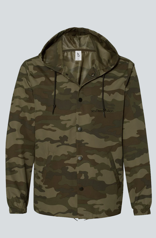 Forest Camo Water-Resistant Windbreaker