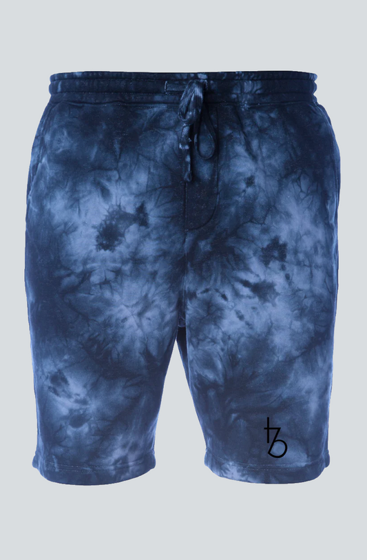 Navy Tie Dye Fleece Shorts