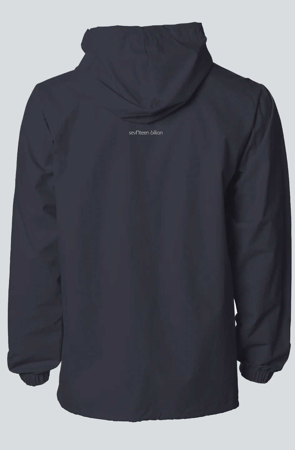 Navy Water-Resistant Hooded Windbreaker